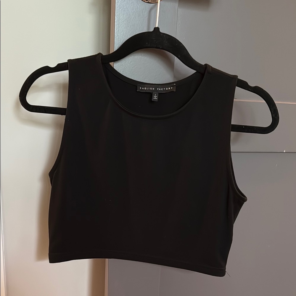 English Factory Black Women's Crop Top
